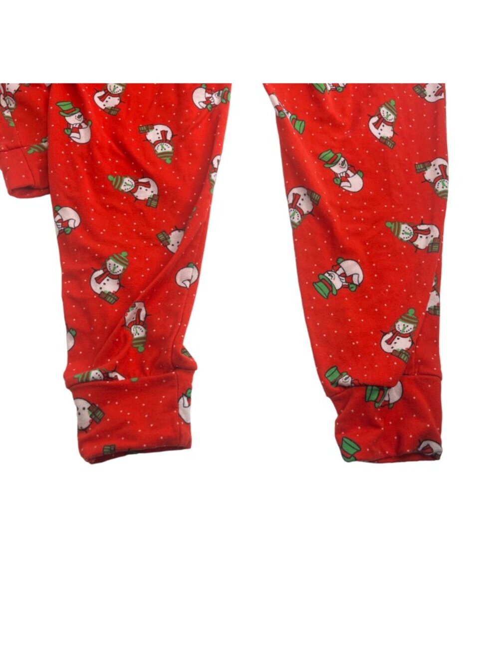 Indero Snowman Pajama Set Christmas Holiday Lounge Wear Red Size S/M - Picture 6 of 10